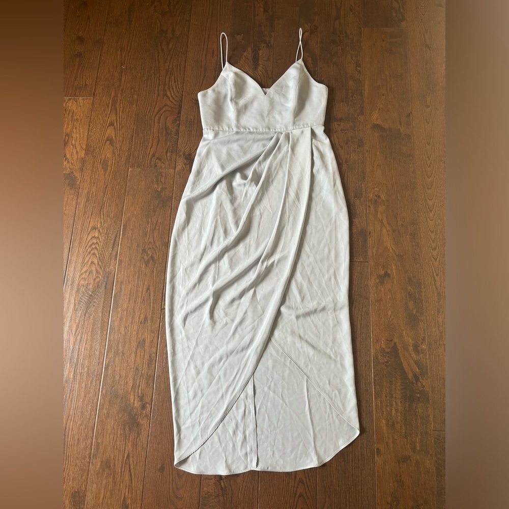 Shona Joy Draped Satin Mini Dress in Blue Women’s Size 10. - Picture 4 of 9